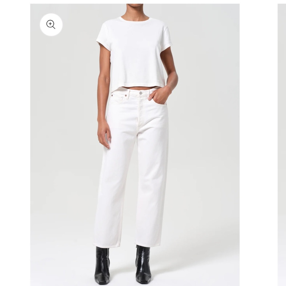 Agolde White 90s Cropped Jeans 25